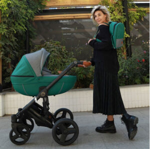 Krausman Sistema de viaje 3 in 1 Nexxo Green Silla de paseo, Carrito con capazo y Silla de coche Design Made In Germany