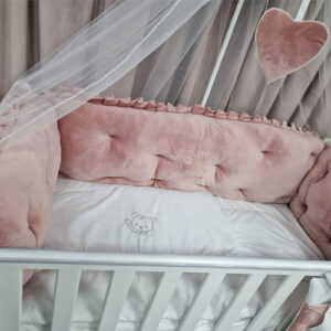 PEPPIbambini ROYAL Pink Terciopelo 11 Piezas Juego de Ropa de Cama para Cuna, 100% Algodón con bordado + Mosquitera - Imagen 3