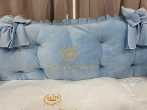 PEPPIbambini ROYAL Blue Terciopelo 11 Piezas Juego de Ropa de Cama para Cuna, 100% Algodón con bordado + Mosquitera - Imagen 4
