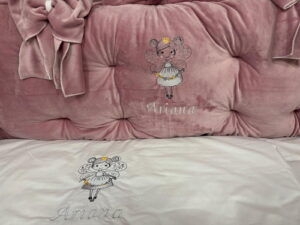 PEPPIbambini ROYAL Pink Terciopelo 11 Piezas Juego de Ropa de Cama para Cuna, 100% Algodón con bordado + Mosquitera - Imagen 8